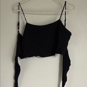 Brandy Melville Black Asymmetrical Tie back Camisole
